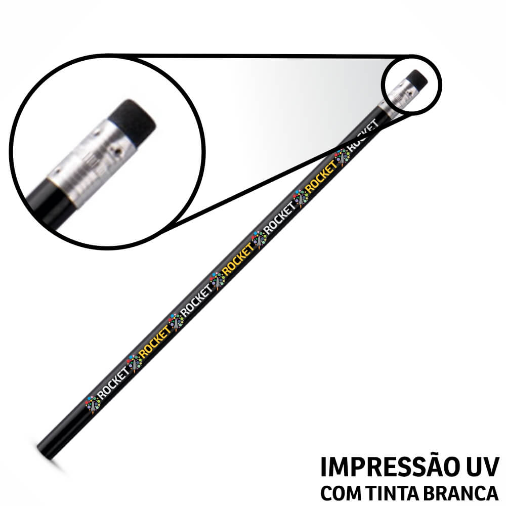 LÁPIS E GIZ DE CERA LÁPIS LÁPIS DE ESCREVER PRETO RESINADO COM BORRACHA
