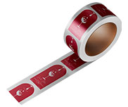 RÓTULO BOBINA BOPP METALIZADO COM TINTA BRANCA 85X125MM