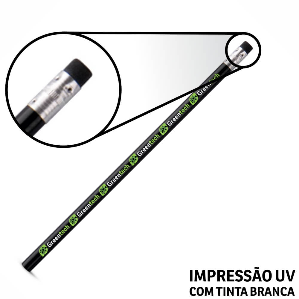 LÁPIS E GIZ DE CERA LÁPIS LÁPIS DE ESCREVER PRETO RESINADO COM BORRACHA