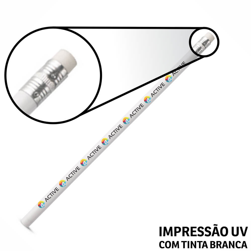 LÁPIS E GIZ DE CERA LÁPIS LÁPIS DE ESCREVER BRANCO RESINADO COM BORRACHA