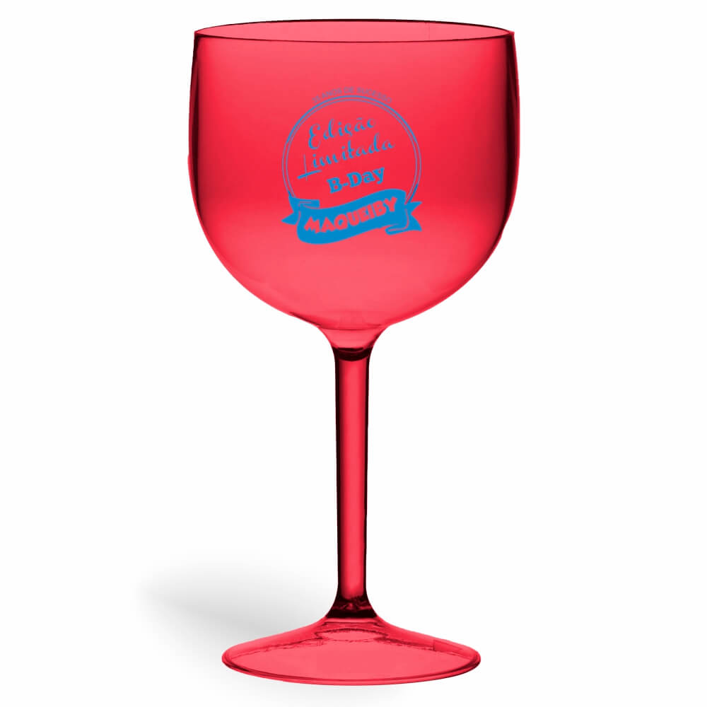 CANECA, COPOS E TAÇAS TAÇAS TAÇAS PLÁSTICAS TAÇA DE GIN 580ML IMPRESSÃO 1 COR TRANSPARENTE VERMELHA