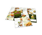CARDÁPIOS CARDÁPIOS PERSONALIZADOS 4 PÁGINAS COM DOBRA COUCHÊ 250G 300X210MM - 4X4 - 24unid - CC44H25