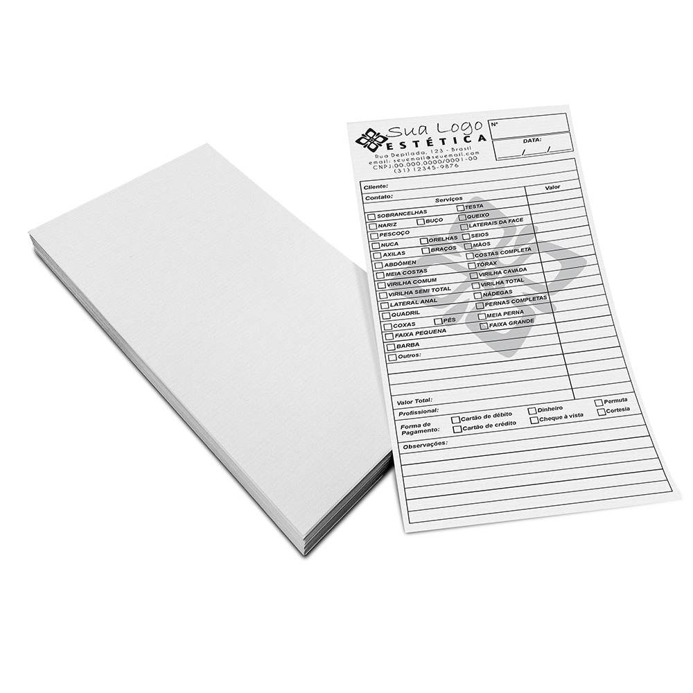 BLOCOS, COMANDAS, RECEITUÁRIOS E TALÕES COMANDAS APERGAMINHADO 75G 100X210MM - 1X0 - 2500unid - CC11D1