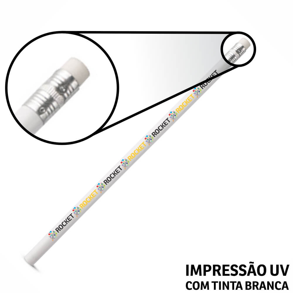 LÁPIS E GIZ DE CERA LÁPIS LÁPIS DE ESCREVER BRANCO RESINADO COM BORRACHA