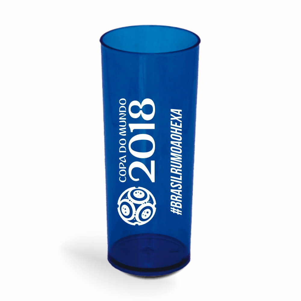 CANECA, COPOS E TAÇAS COPOS COPOS PLÁSTICOS LONG DRINK 350ML IMPRESSÃO 1 COR TRANSPARENTE AZUL