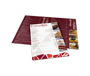 CARDÁPIOS CARDÁPIOS PERSONALIZADOS 4 PÁGINAS COM DOBRA COUCHÊ 250G 300X210MM - 4X4 - 50unid - CC44H50
