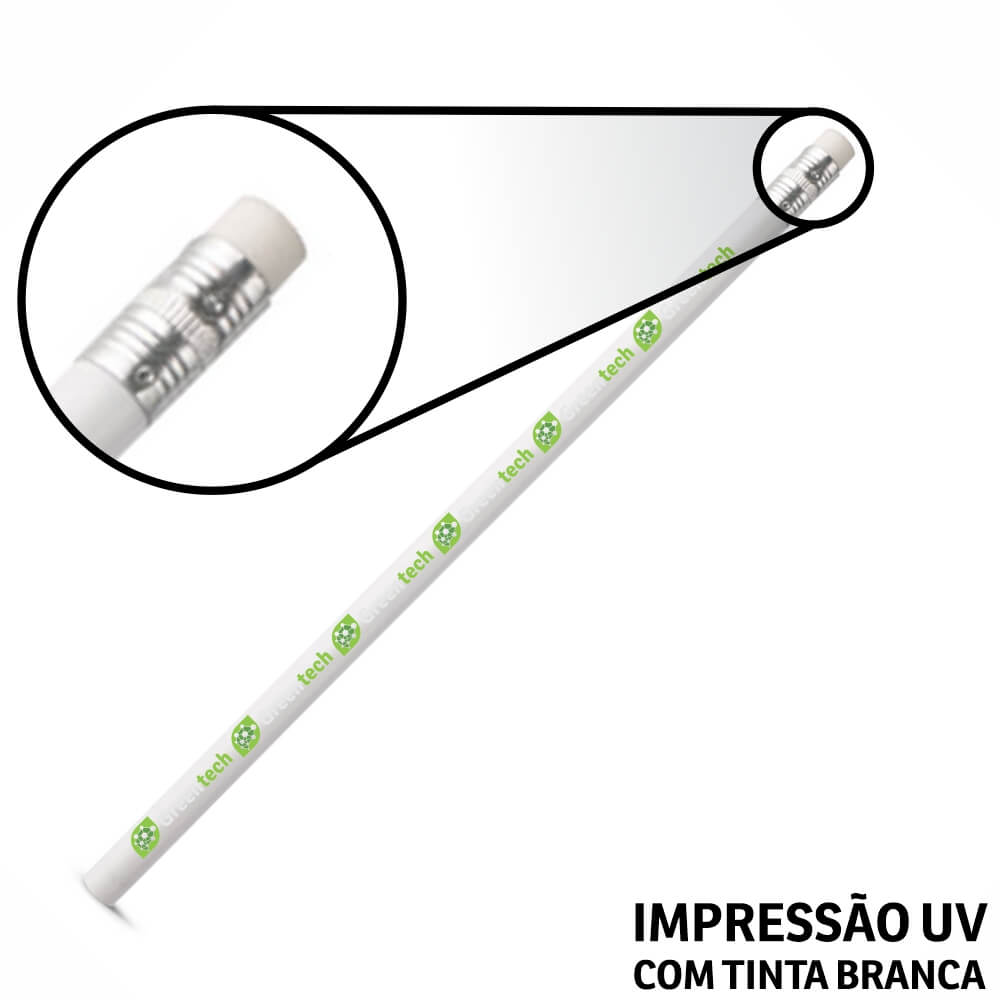 LÁPIS E GIZ DE CERA LÁPIS LÁPIS DE ESCREVER BRANCO RESINADO COM BORRACHA