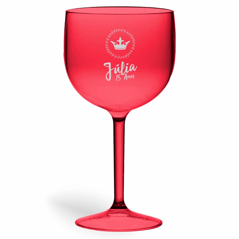 CANECA, COPOS E TAÇAS TAÇAS TAÇAS PLÁSTICAS TAÇA DE GIN 580ML IMPRESSÃO 1 COR TRANSPARENTE VERMELHA