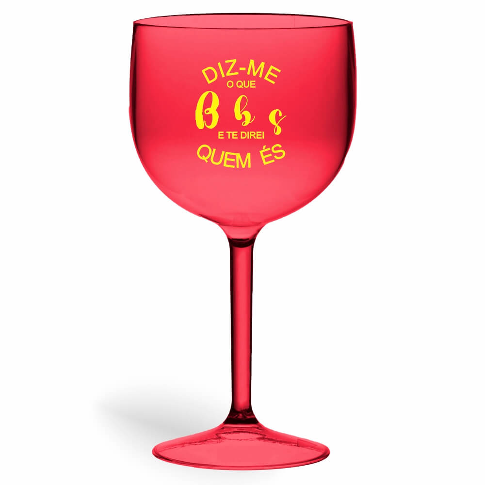 CANECA, COPOS E TAÇAS TAÇAS TAÇAS PLÁSTICAS TAÇA DE GIN 580ML IMPRESSÃO 1 COR TRANSPARENTE VERMELHA