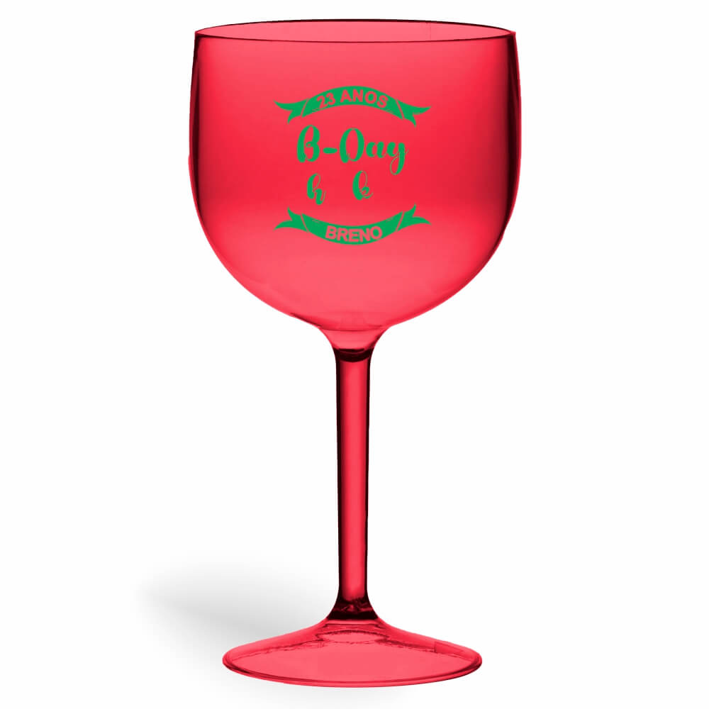 CANECA, COPOS E TAÇAS TAÇAS TAÇAS PLÁSTICAS TAÇA DE GIN 580ML IMPRESSÃO 1 COR TRANSPARENTE VERMELHA