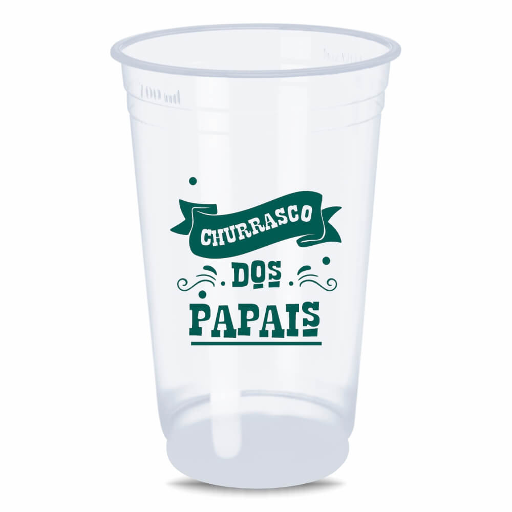CANECA, COPOS E TAÇAS COPOS COPOS DESCARTÁVEIS 700ML IMPRESSÃO SILK TRANSPARENTE
