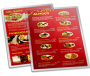 CARDÁPIOS CARDÁPIOS PERSONALIZADOS PLASTIFICADOS PLASTIFICAÇÃO RÍGIDA 0,10MM COUCHÊ 150G 300X420MM