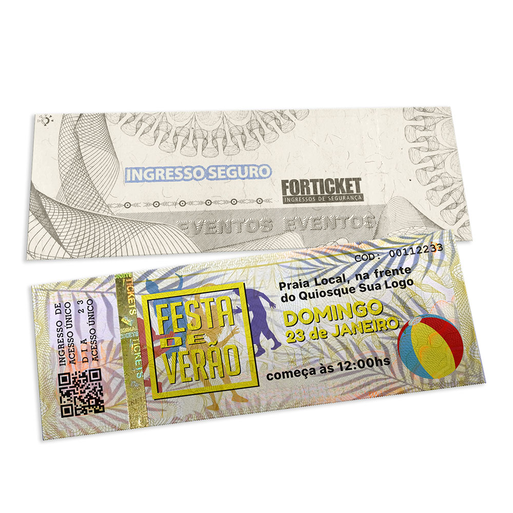 INGRESSOS DE SEGURANÇA 150X55MM AMARELO