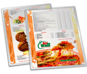 CARDÁPIOS CARDÁPIOS PERSONALIZADOS PLASTIFICADOS PLASTIFICAÇÃO RÍGIDA 0,10MM COUCHÊ 150G 300X420MM