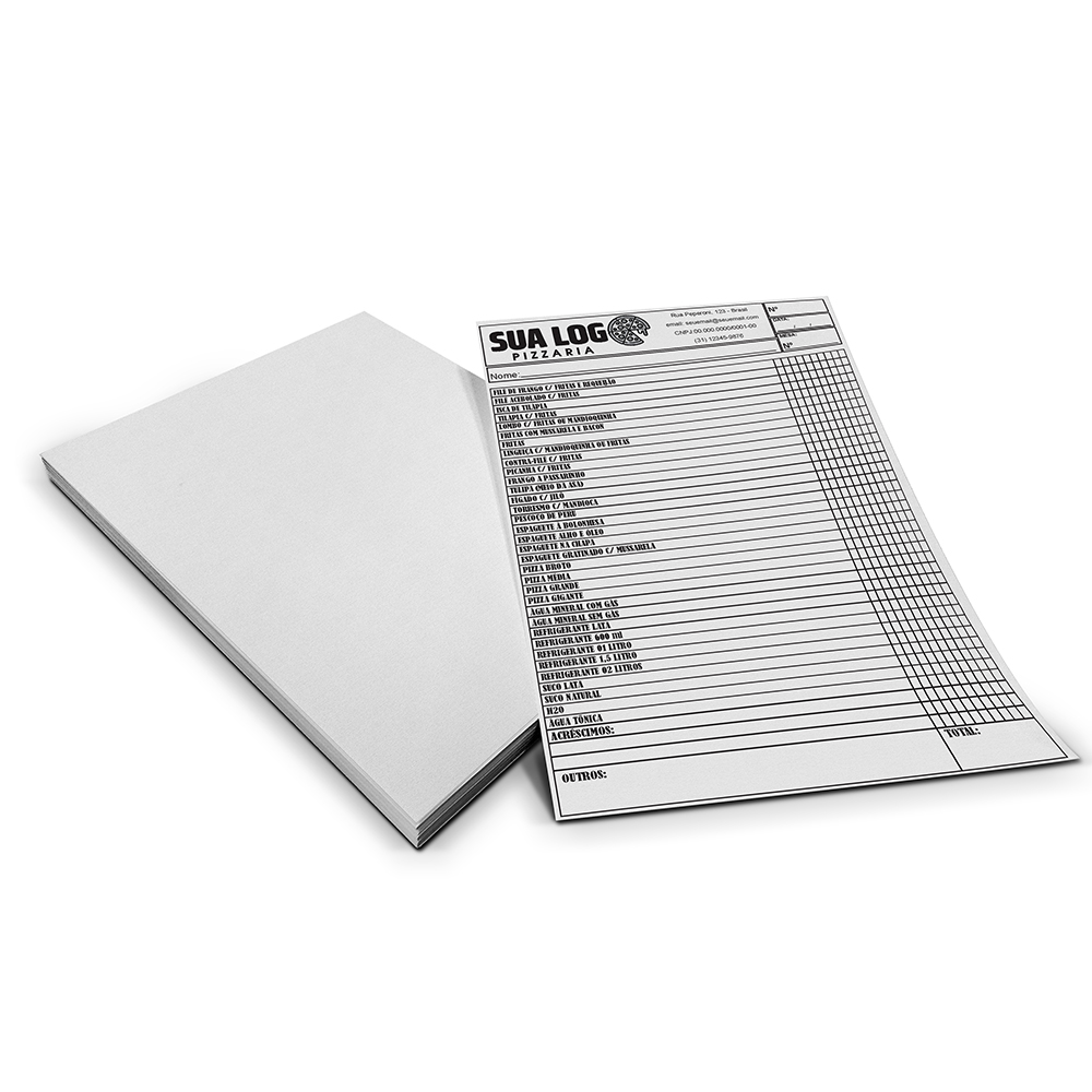 BLOCOS, COMANDAS, RECEITUÁRIOS E TALÕES COMANDAS APERGAMINHADO 75G 150X105MM