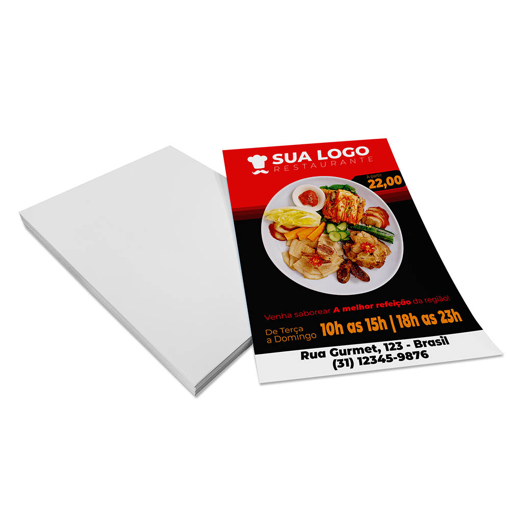 PANFLETOS, FLYERS E FOLHETOS COUCHÊ 150G SEM VERNIZ 300X400MM - 4X0 - 2500unid - 145421