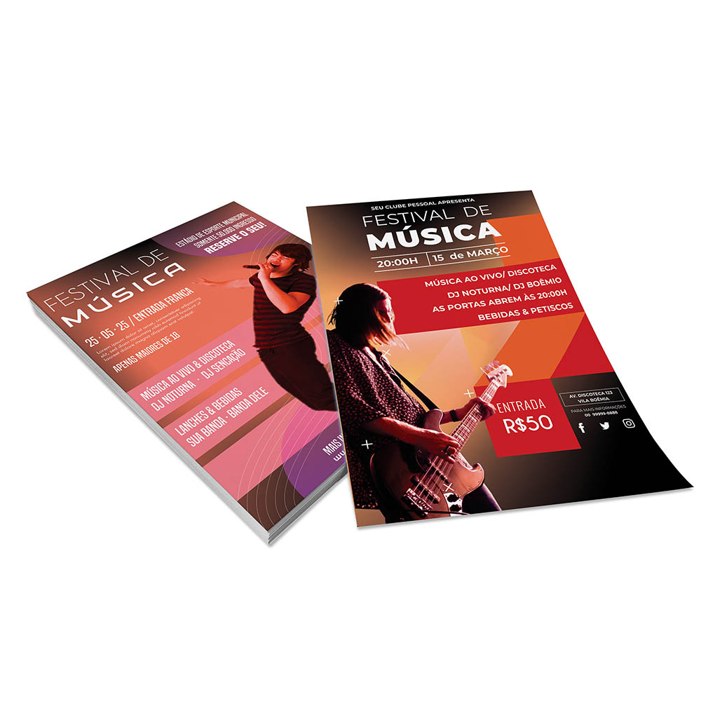 PANFLETOS, FLYERS E FOLHETOS COUCHÊ 90G SEM VERNIZ 300X420MM