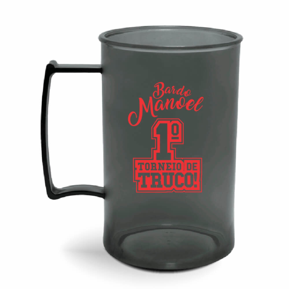 CANECA, COPOS E TAÇAS CANECAS CANECAS PLÁSTICAS CHOPP 300ML IMPRESSÃO 1 COR TRANSPARENTE FUMÊ