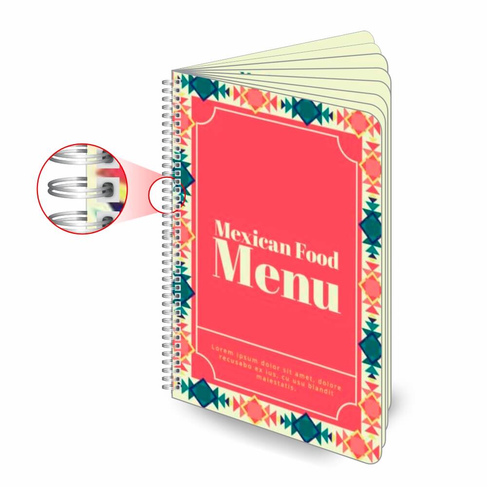 CARDÁPIOS CARDÁPIOS PERSONALIZADOS WIRE O 16 PÁGINAS COUCHÊ 300G 300X420MM - 4X4 - 10unid - CPCW1030G2