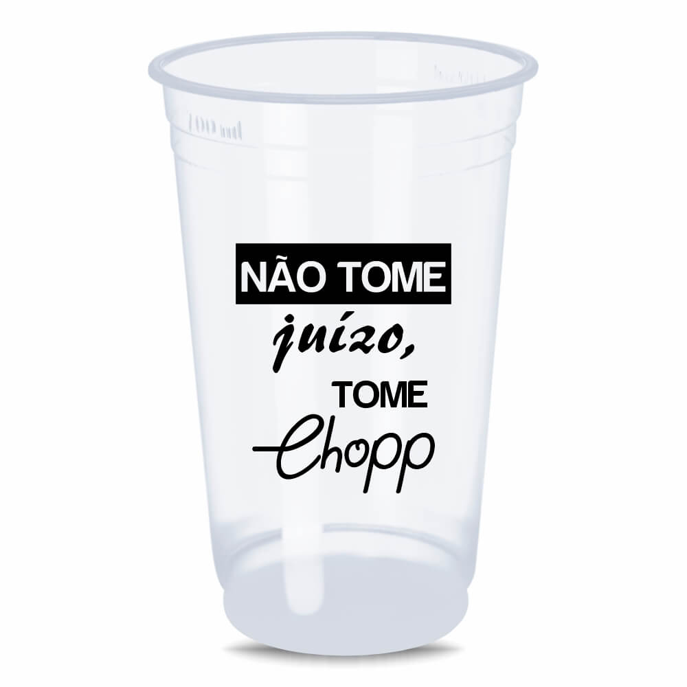 CANECA, COPOS E TAÇAS COPOS COPOS DESCARTÁVEIS 700ML IMPRESSÃO SILK TRANSPARENTE