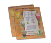 CARDÁPIOS CARDÁPIOS PERSONALIZADOS PVC PVC 0,30MM TRANSLÚCIDO TINTA BRANCA 210X300MM