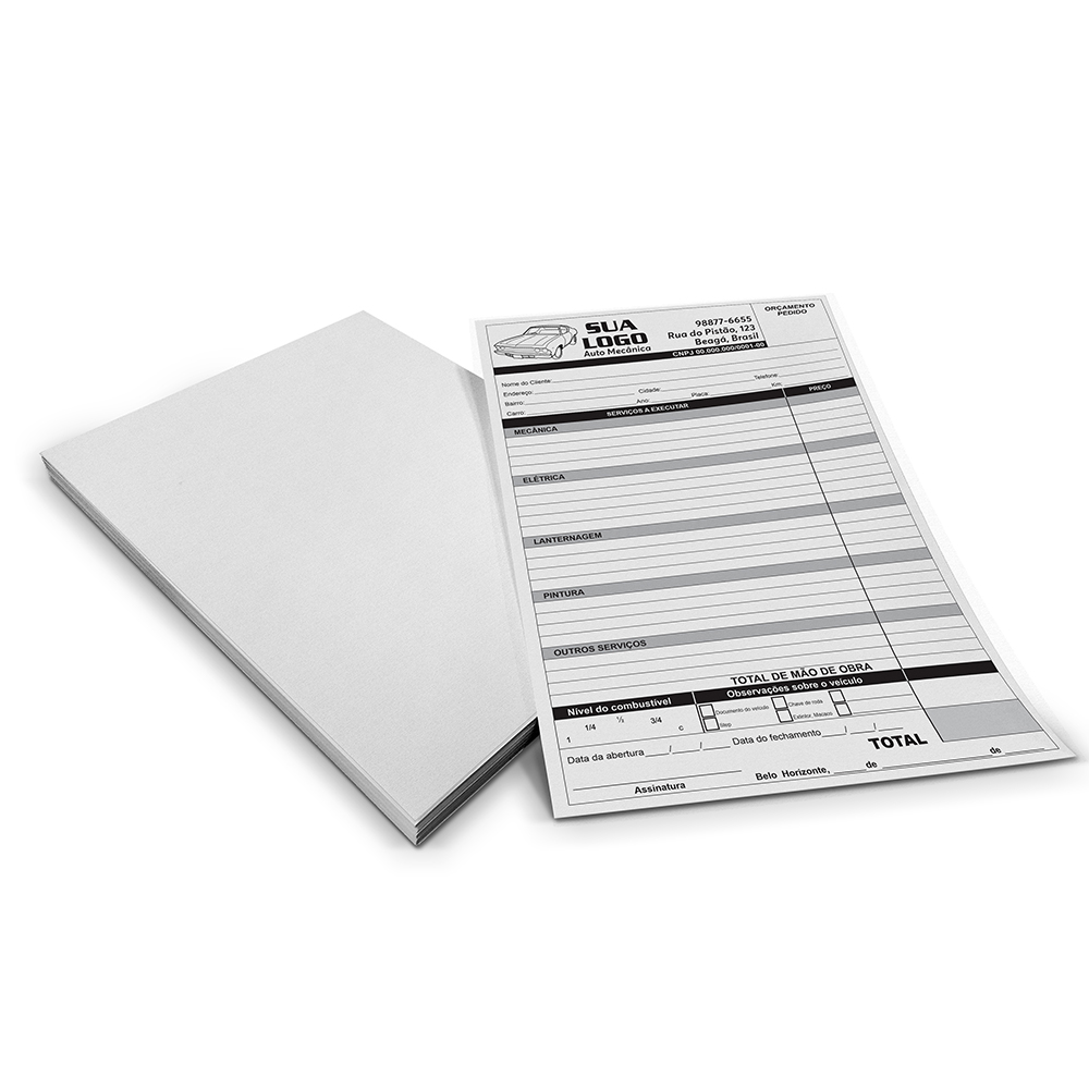 BLOCOS, COMANDAS, RECEITUÁRIOS E TALÕES COMANDAS APERGAMINHADO 75G 300X210MM