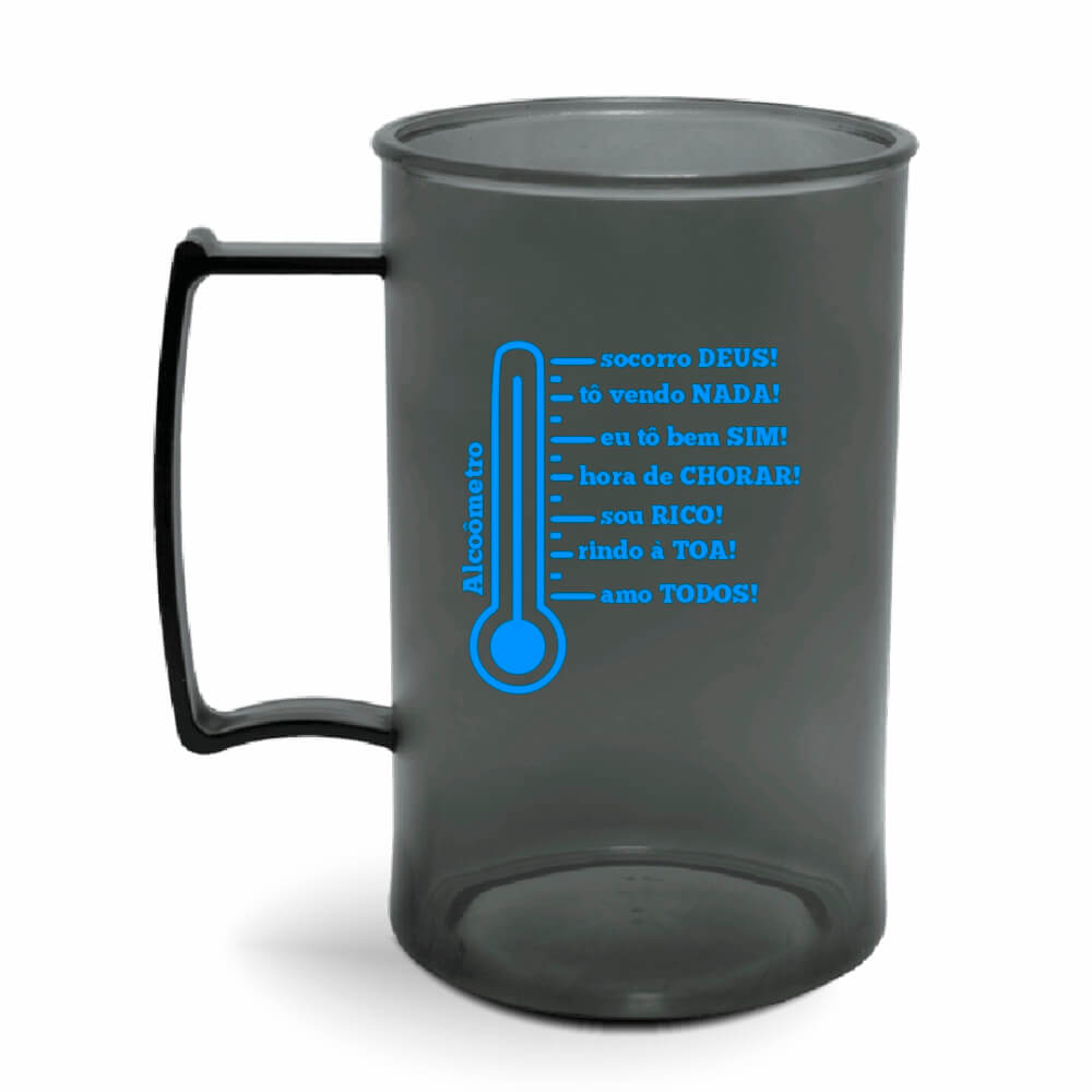 CANECA, COPOS E TAÇAS CANECAS CANECAS PLÁSTICAS CHOPP 300ML IMPRESSÃO 1 COR TRANSPARENTE FUMÊ