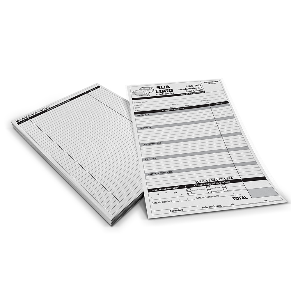 BLOCOS, COMANDAS, RECEITUÁRIOS E TALÕES COMANDAS APERGAMINHADO 75G 300X210MM - 1X1 - 500unid - T004A