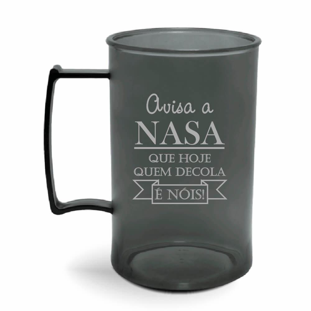 CANECA, COPOS E TAÇAS CANECAS CANECAS PLÁSTICAS CHOPP 300ML IMPRESSÃO 1 COR TRANSPARENTE FUMÊ