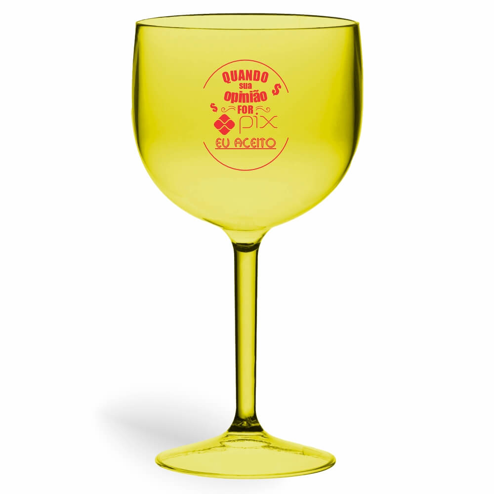 CANECA, COPOS E TAÇAS TAÇAS TAÇAS PLÁSTICAS TAÇA DE GIN 580ML IMPRESSÃO 1 COR TRANSPARENTE AMARELA