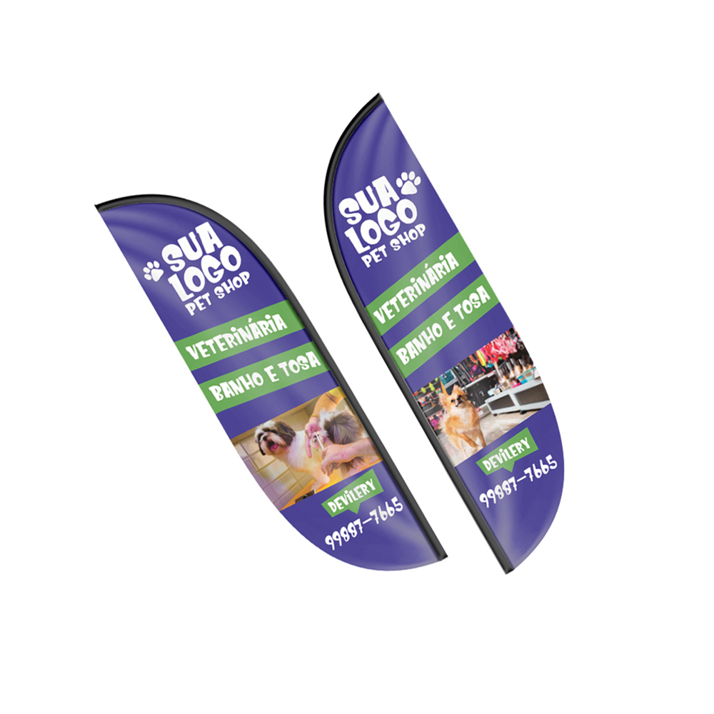 WIND BANNER BANDEIRA AVULSA TECIDO OXFORD G MODELO PENA - 4X4 - 1unid - WBPFV2CC