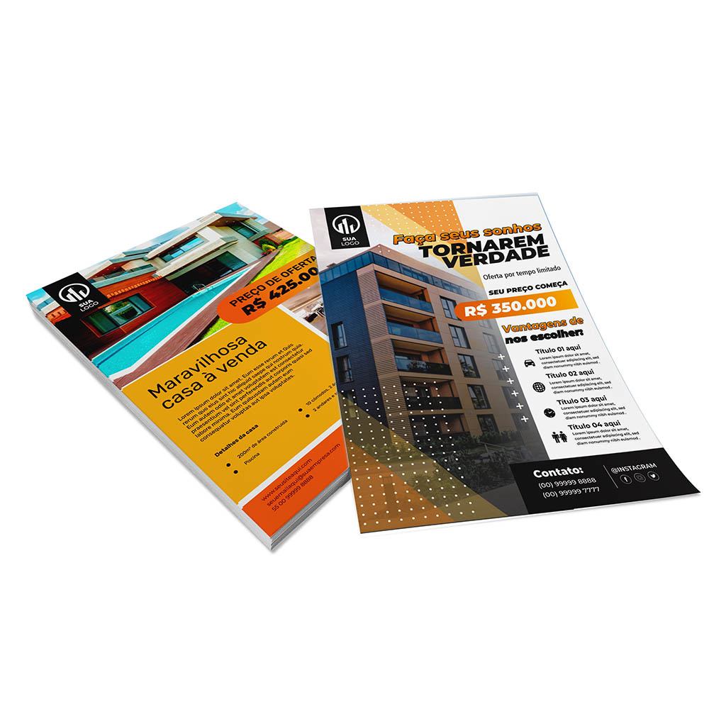 PANFLETOS, FLYERS E FOLHETOS APERGAMINHADO 180G 105X150MM - 4X4 - 1000unid - PAP1180C4X