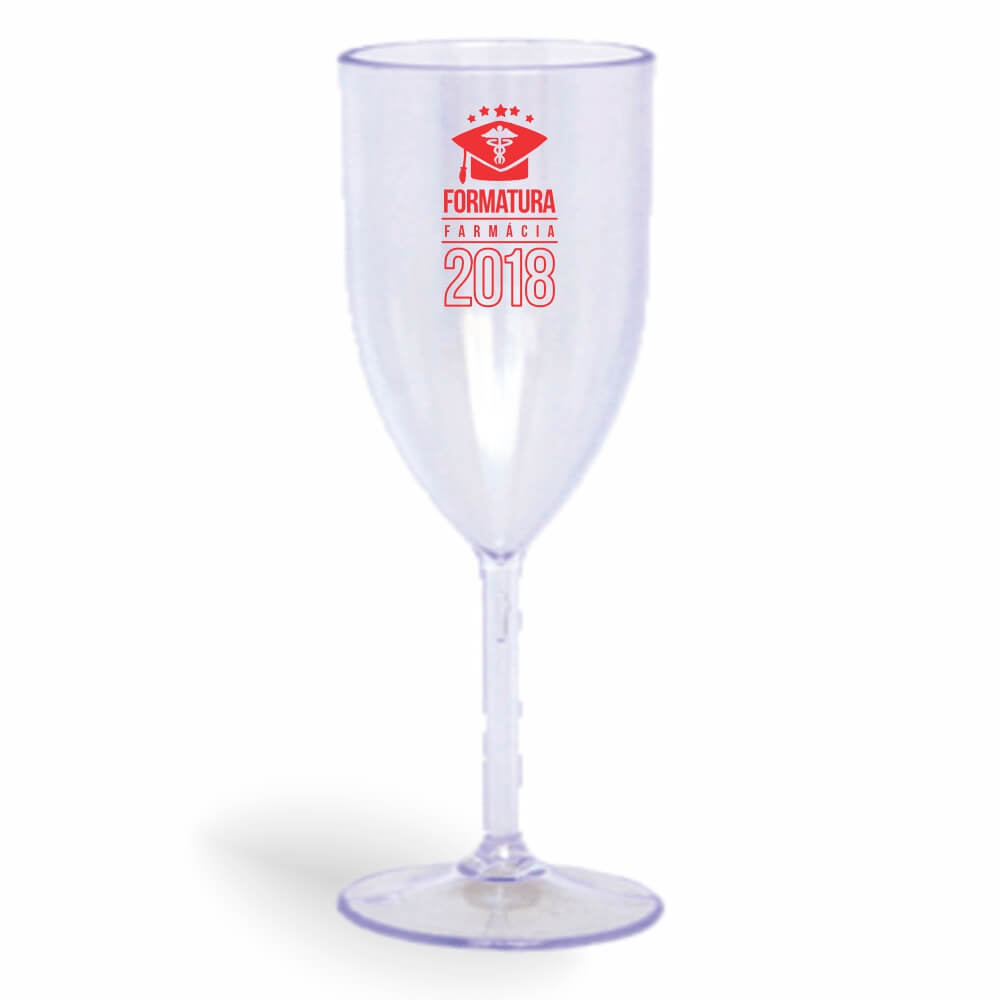 CANECA, COPOS E TAÇAS TAÇAS TAÇAS PLÁSTICAS TAÇA DE VINHO 330ML IMPRESSÃO 1 COR TRANSPARENTE CRISTAL