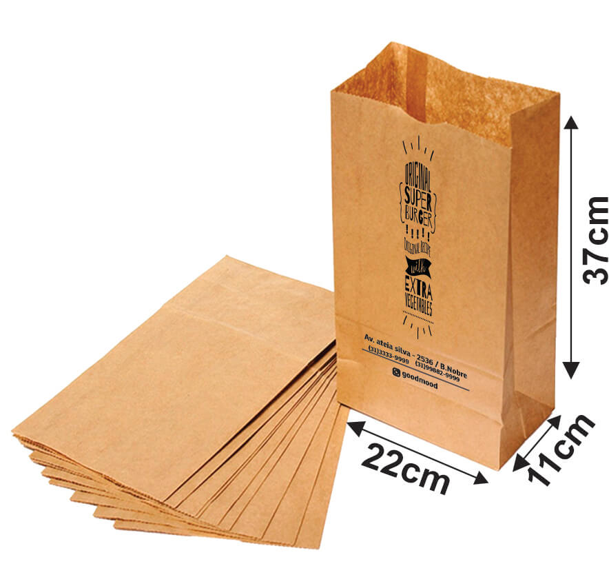 SACOLAS E SACOS SACO PARA DELIVERY 1X0 TAMANHO M 220X370MM