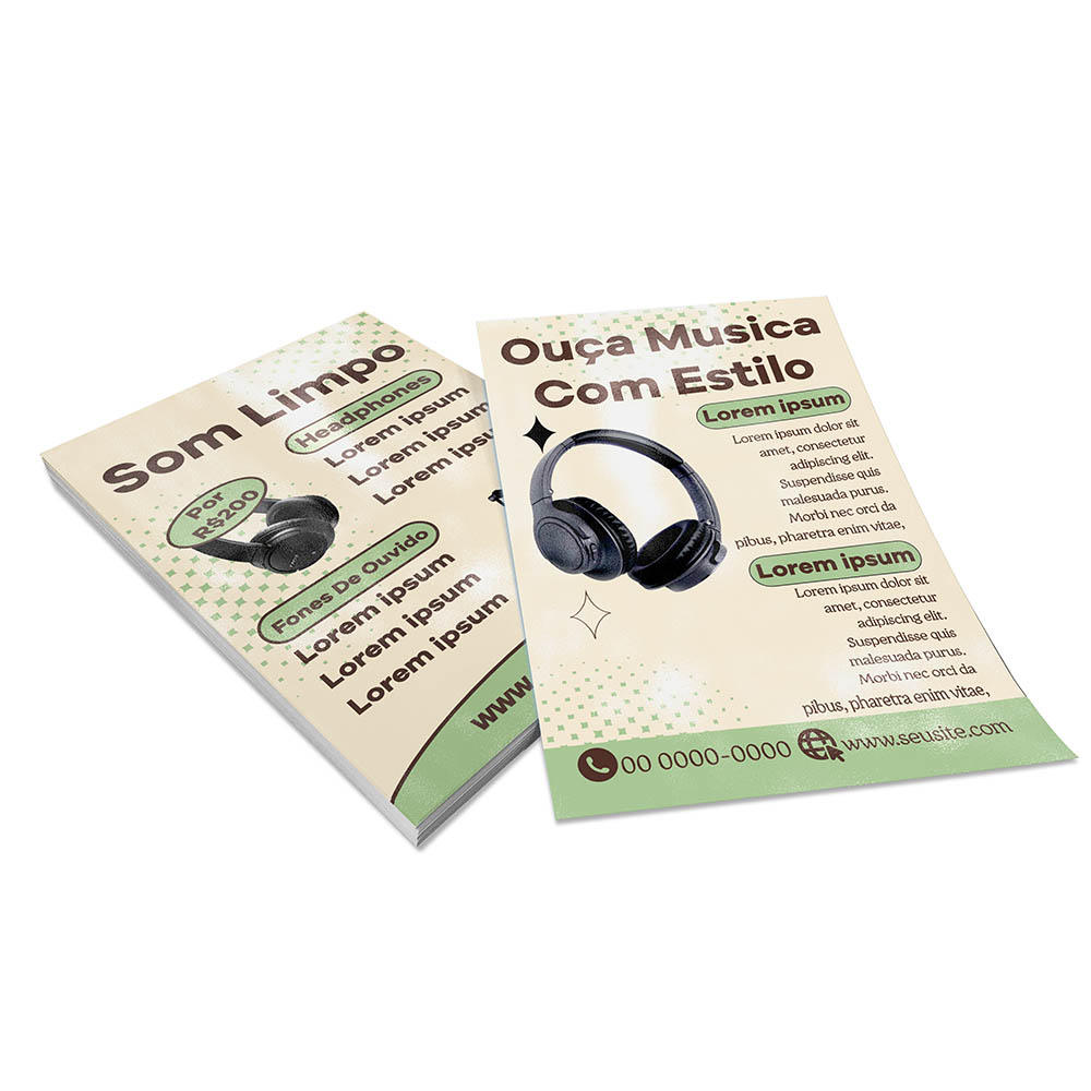 PANFLETOS, FLYERS E FOLHETOS COUCHÊ 150G VERNIZ UV TOTAL FRENTE E VERSO 100X150MM - 4X4 - 2500unid - P101525UV