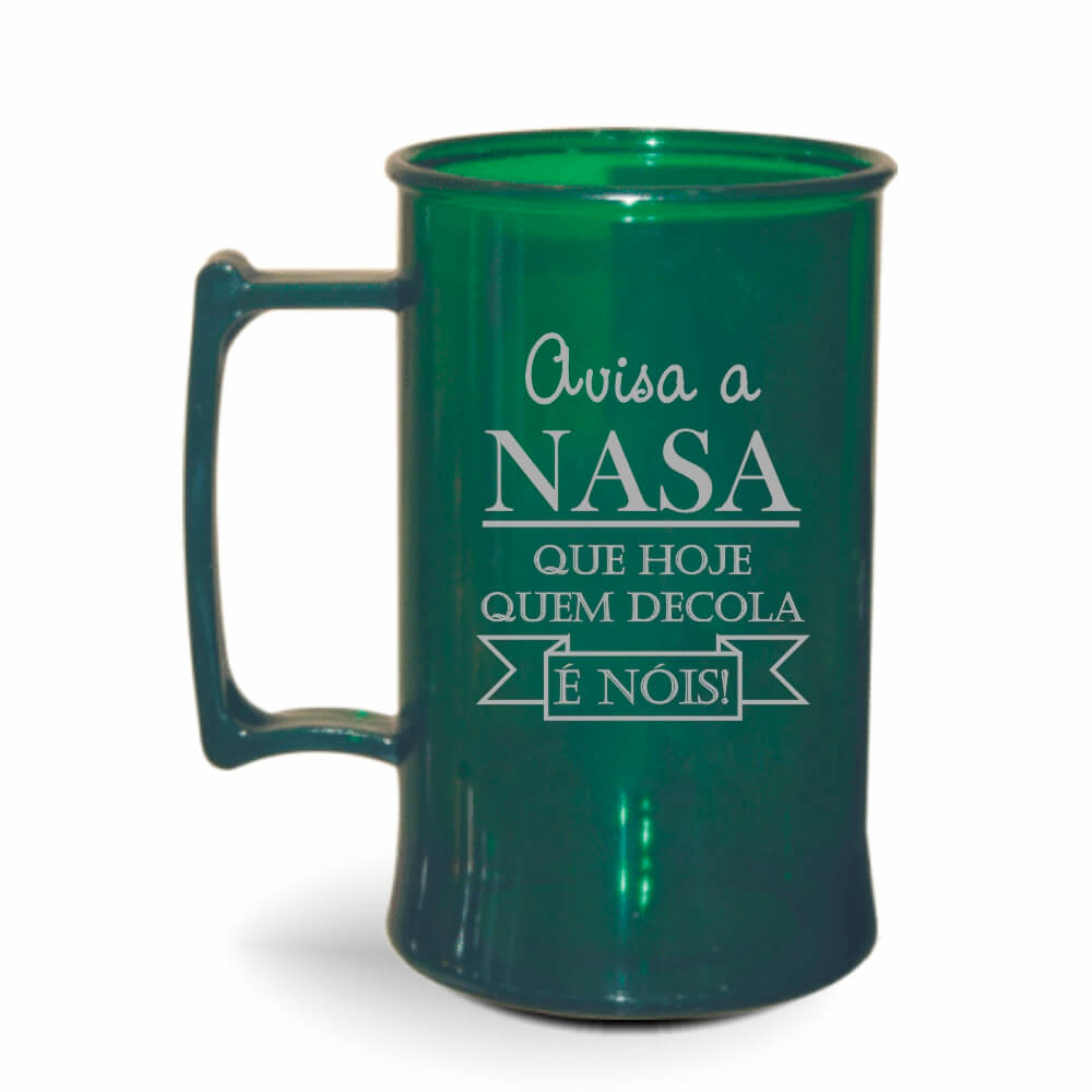 CANECA, COPOS E TAÇAS CANECAS CANECAS PLÁSTICAS CHOPP 300ML IMPRESSÃO 1 COR TRANSPARENTE VERDE