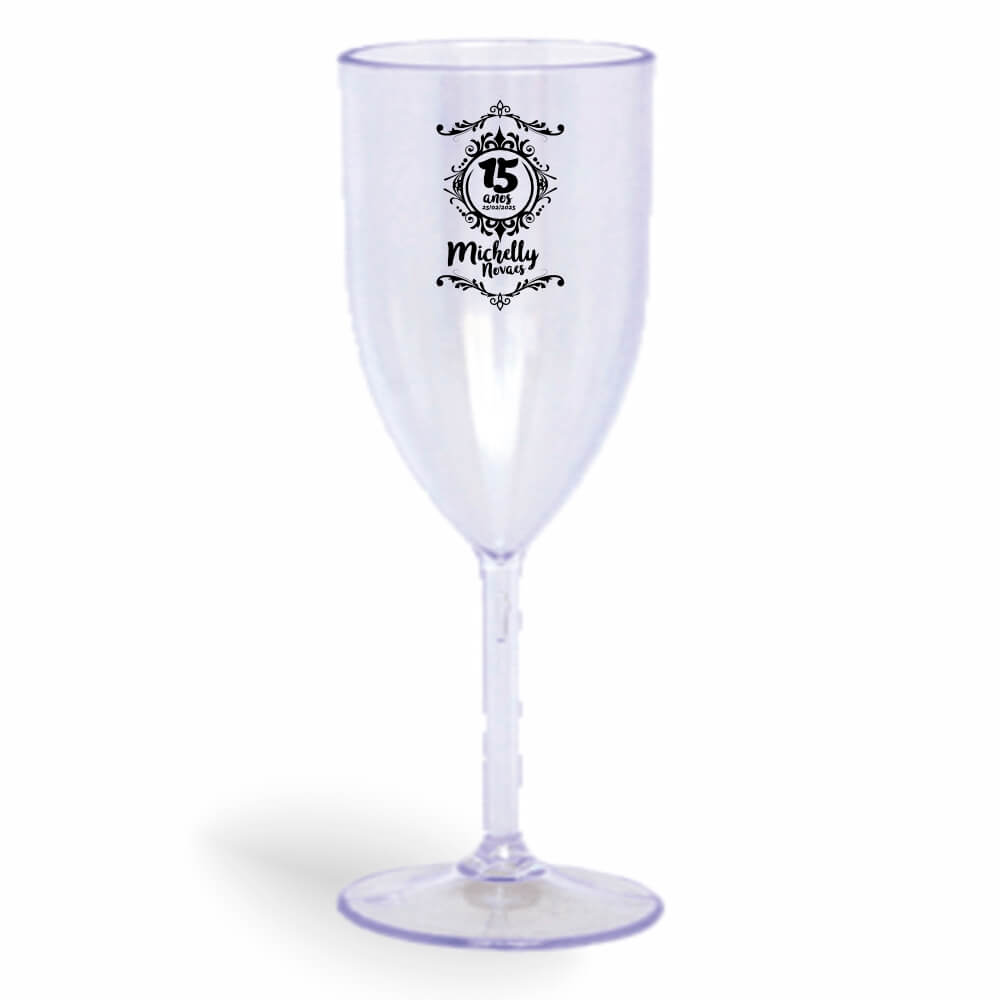CANECA, COPOS E TAÇAS TAÇAS TAÇAS PLÁSTICAS TAÇA DE VINHO 330ML IMPRESSÃO 1 COR TRANSPARENTE CRISTAL