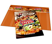 CARDÁPIOS CARDÁPIOS PERSONALIZADOS 4 PÁGINAS COM DOBRA COUCHÊ 300G 480X330MM - 4X4 - 50unid - CC34H50C