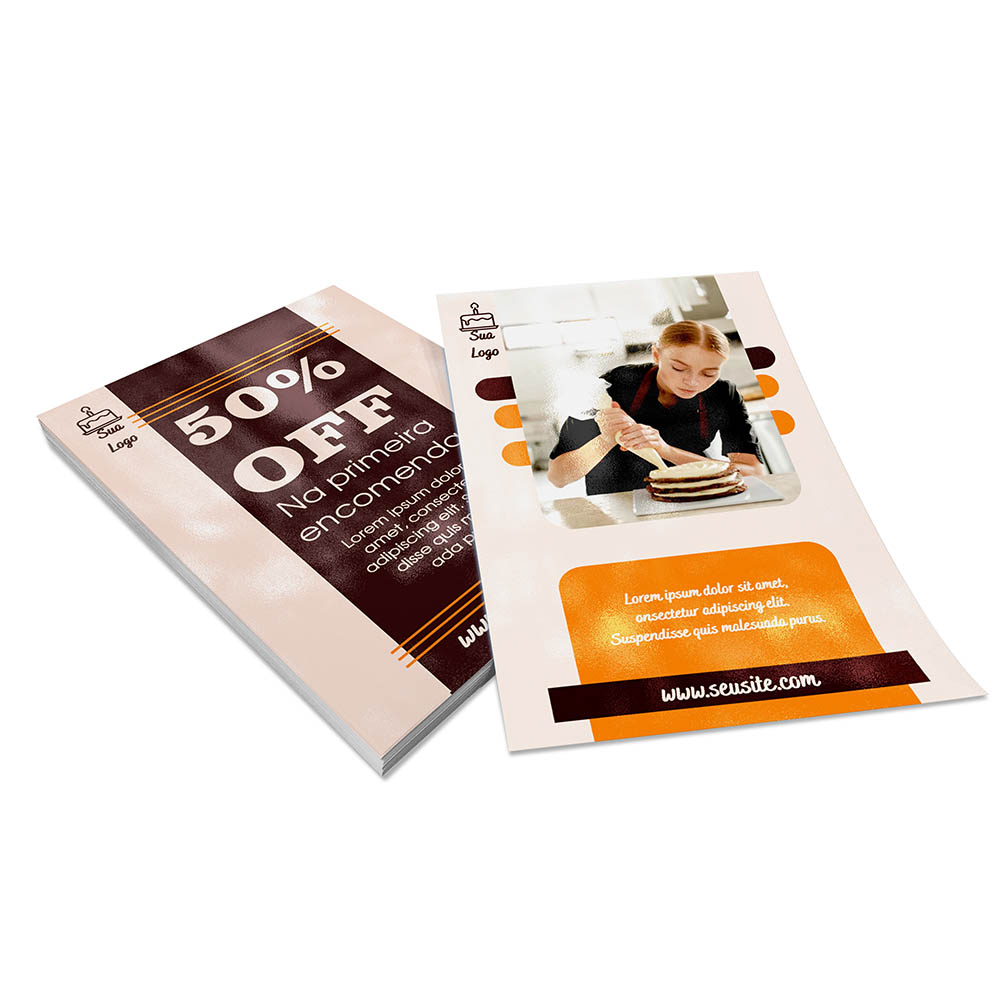 PANFLETOS, FLYERS E FOLHETOS COUCHÊ 150G VERNIZ UV TOTAL FRENTE E VERSO 100X150MM - 4X4 - 5000unid - P101525UV1