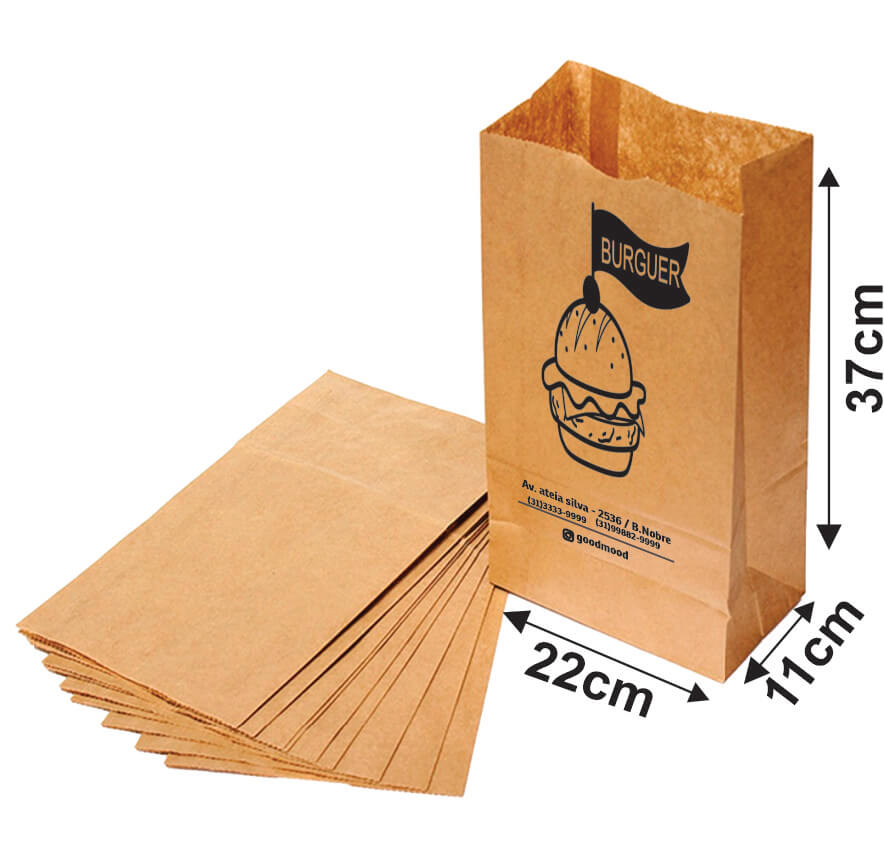 SACOLAS E SACOS SACO PARA DELIVERY 1X0 TAMANHO M 220X370MM