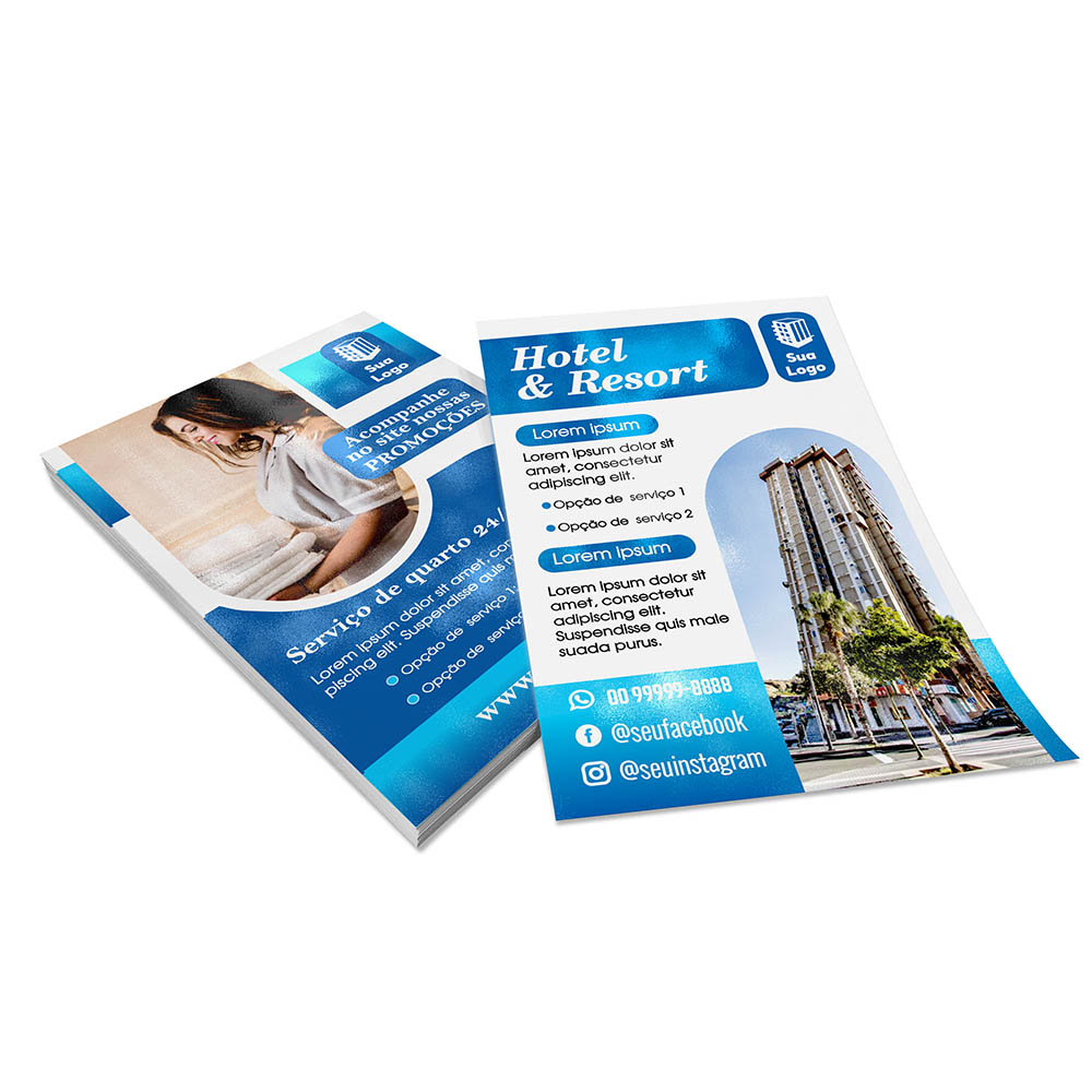 PANFLETOS, FLYERS E FOLHETOS COUCHÊ 150G VERNIZ UV TOTAL FRENTE E VERSO 100X150MM