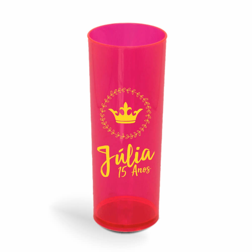 CANECA, COPOS E TAÇAS COPOS COPOS PLÁSTICOS LONG DRINK 350ML IMPRESSÃO 1 COR TRANSPARENTE VERMELHO NEON