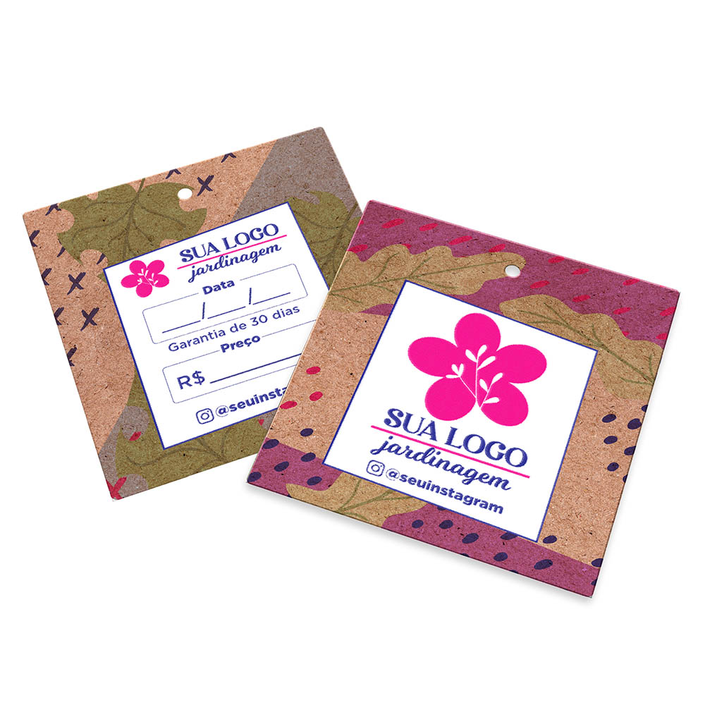 TAGS TAGS PADRÃO FURO KRAFT 250G SEM LAMINAÇÃO E SEM VERNIZ SEM VERNIZ COM TINTA BRANCA 91X102MM - 4X4 - 50unid - TDK2450CC