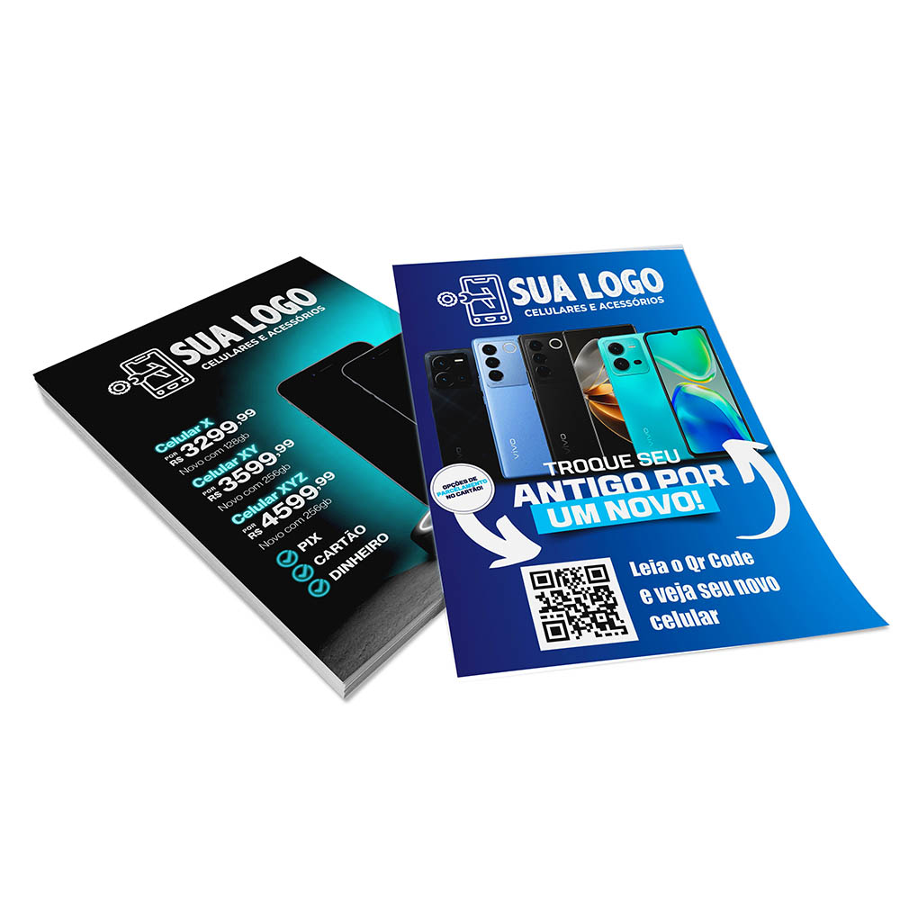 PANFLETOS, FLYERS E FOLHETOS APERGAMINHADO 180G 150X210MM - 4X4 - 100unid - PAP3105C1