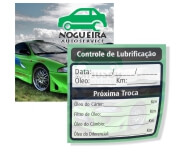 ADESIVOS TROCA DE ÓLEO VINIL TRANSPARENTE COM TINTA BRANCA 63X63MM - 4X4 - 250unid - ETQTOFC