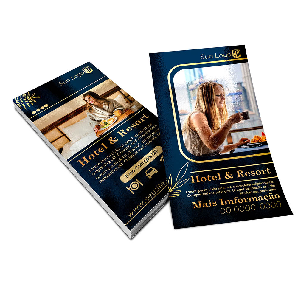 PANFLETOS, FLYERS E FOLHETOS COUCHÊ 150G VERNIZ UV TOTAL FRENTE E VERSO 100X200MM - 4X4 - 5000unid - PB7006AC1