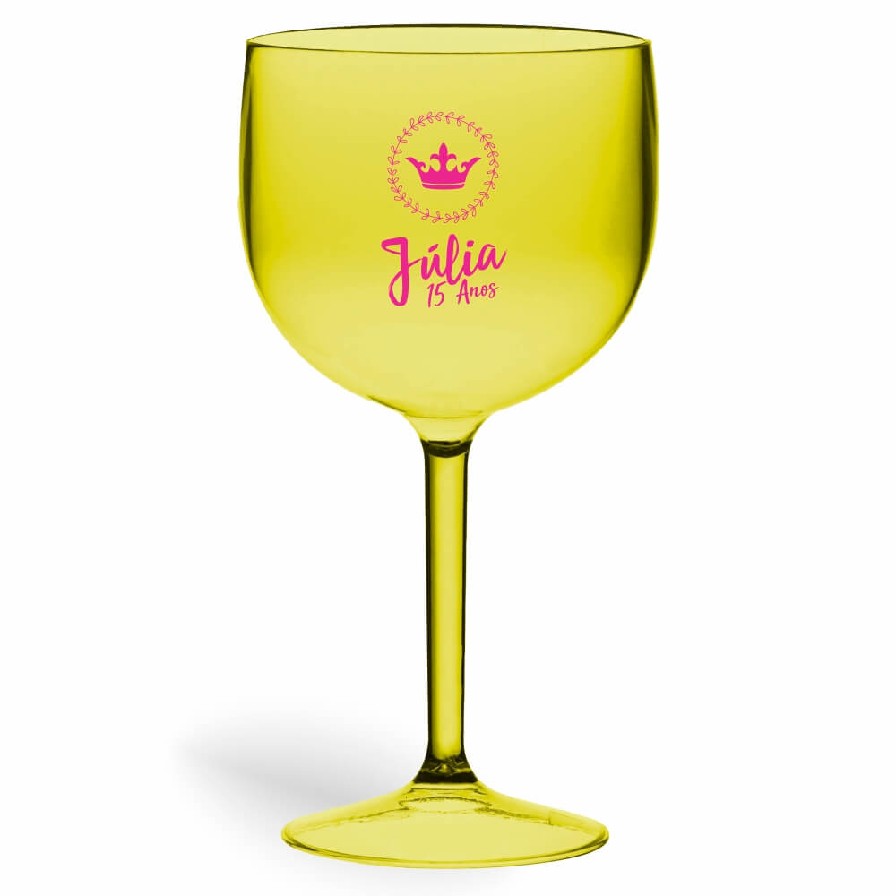 CANECA, COPOS E TAÇAS TAÇAS TAÇAS PLÁSTICAS TAÇA DE GIN 580ML IMPRESSÃO 1 COR TRANSPARENTE AMARELA