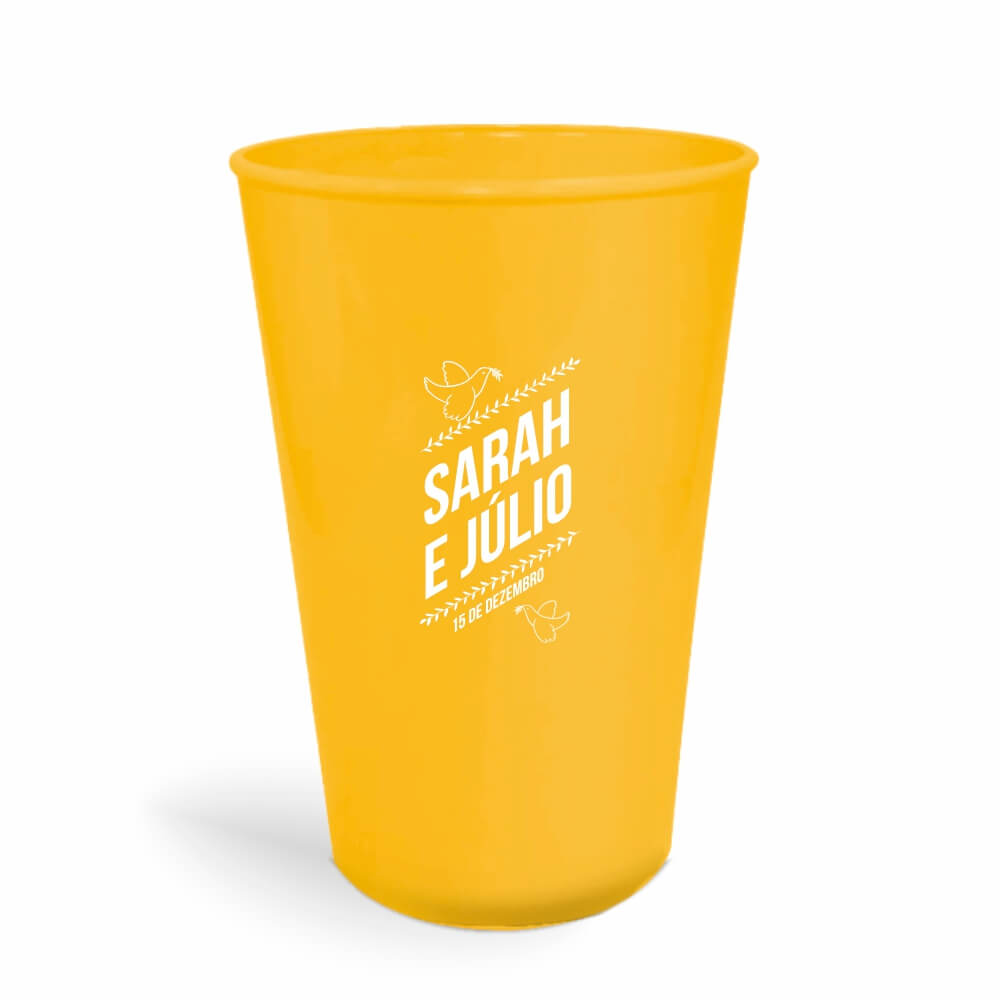 CANECA, COPOS E TAÇAS COPOS COPOS PLÁSTICOS COPO TWISTER 600ML IMPRESSÃO 1 COR LEITOSO AMARELO