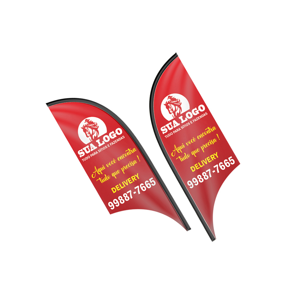 WIND BANNER BANDEIRA AVULSA TECIDO OXFORD M MODELO VELA - 4X4 - 1unid - WBVFVCM