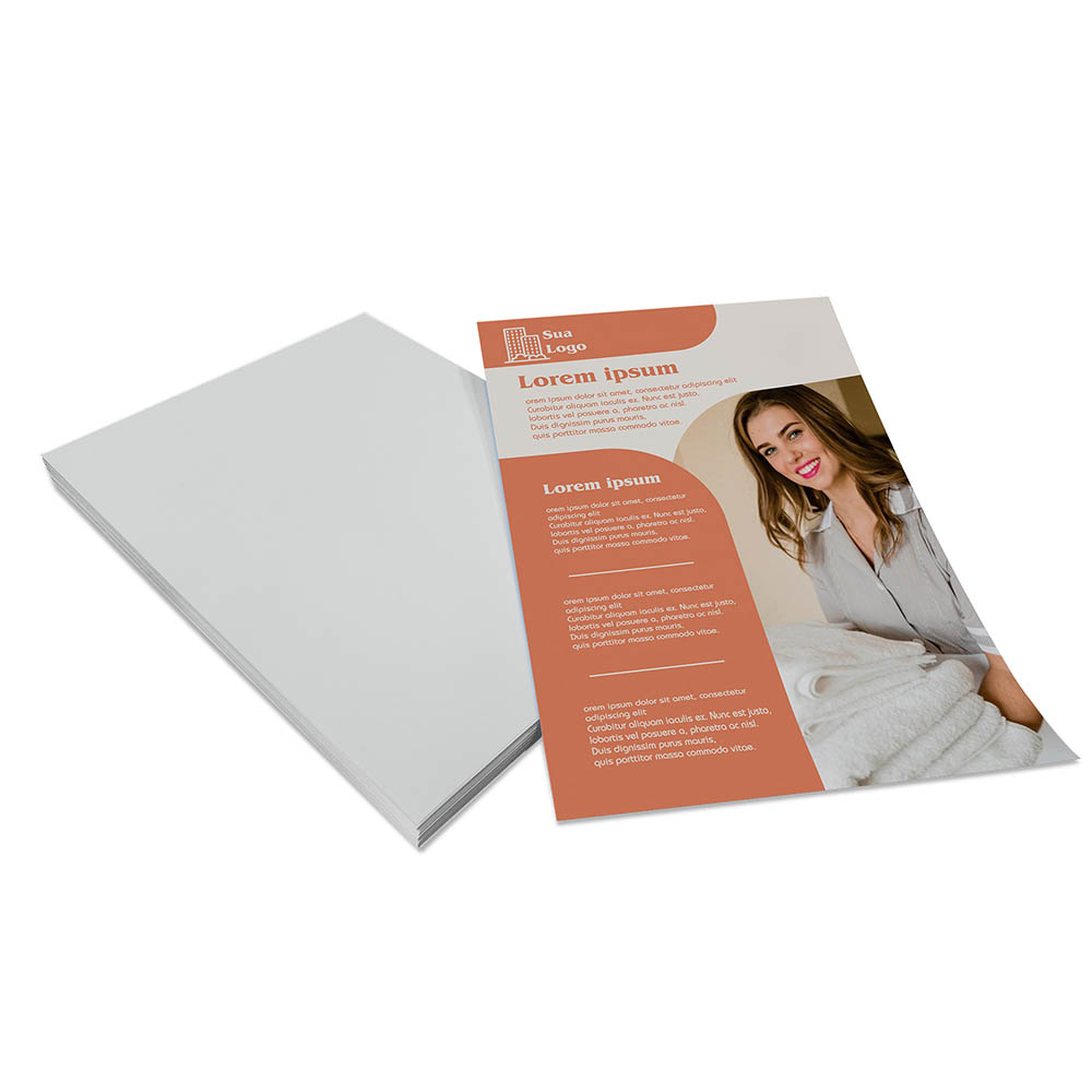 PANFLETOS, FLYERS E FOLHETOS COUCHÊ 90G SEM VERNIZ 200X280MM
